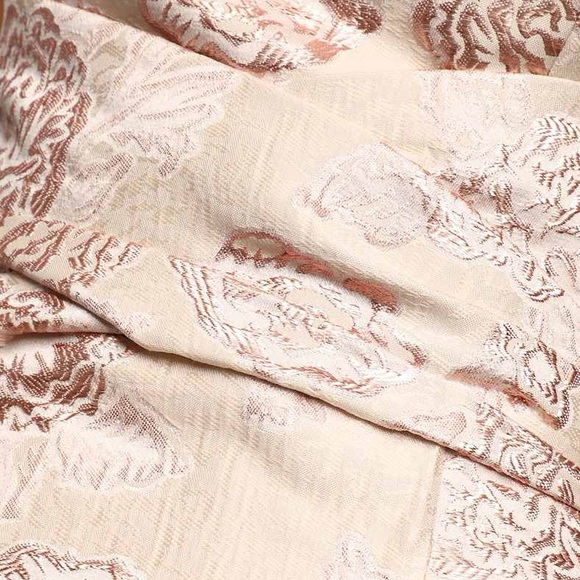 Lulu's Pale Pink Jacquard Floral Strapless Dress - Picture 4 of 7